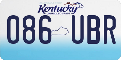 KY license plate 086UBR