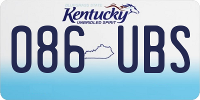 KY license plate 086UBS