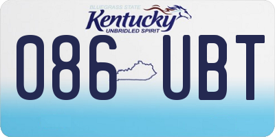 KY license plate 086UBT