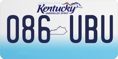KY license plate 086UBU