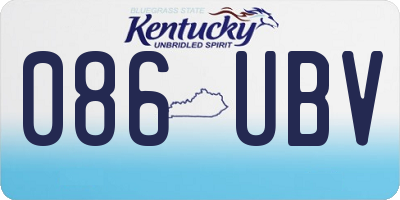 KY license plate 086UBV