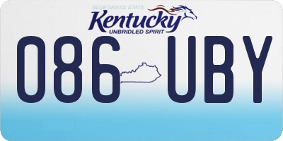 KY license plate 086UBY