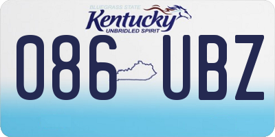 KY license plate 086UBZ