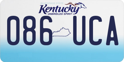 KY license plate 086UCA