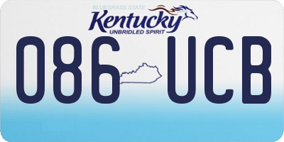 KY license plate 086UCB