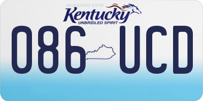 KY license plate 086UCD