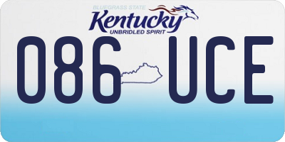 KY license plate 086UCE