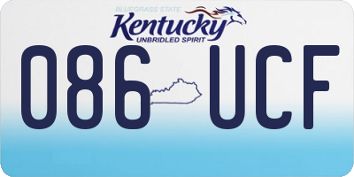 KY license plate 086UCF
