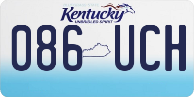 KY license plate 086UCH
