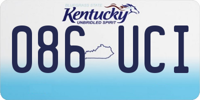 KY license plate 086UCI