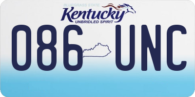 KY license plate 086UNC