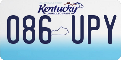 KY license plate 086UPY