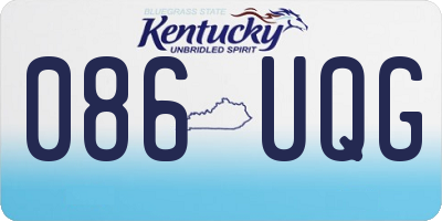 KY license plate 086UQG