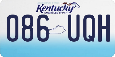KY license plate 086UQH