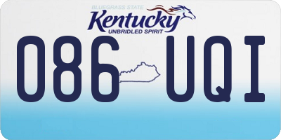 KY license plate 086UQI