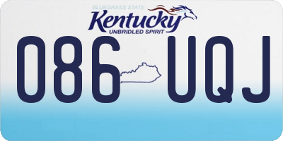KY license plate 086UQJ
