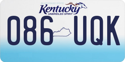 KY license plate 086UQK