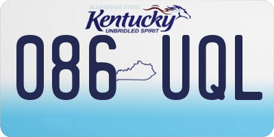 KY license plate 086UQL