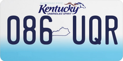 KY license plate 086UQR
