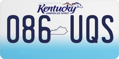 KY license plate 086UQS