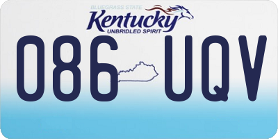 KY license plate 086UQV