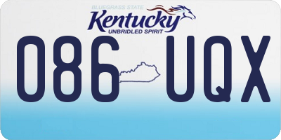 KY license plate 086UQX
