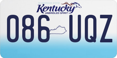 KY license plate 086UQZ
