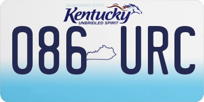 KY license plate 086URC