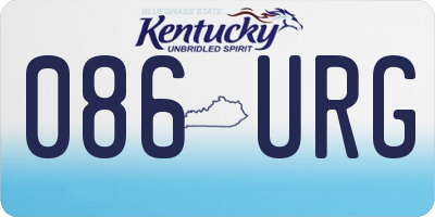 KY license plate 086URG