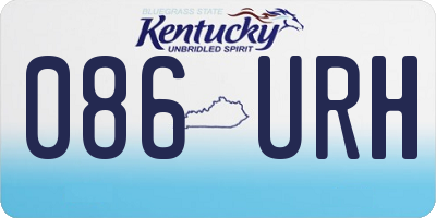 KY license plate 086URH
