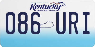 KY license plate 086URI