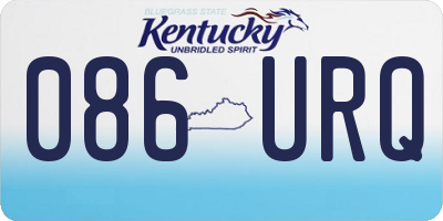 KY license plate 086URQ