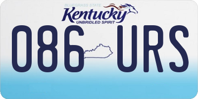 KY license plate 086URS