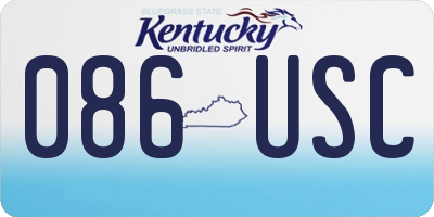 KY license plate 086USC