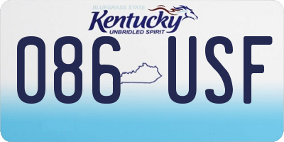 KY license plate 086USF