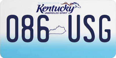 KY license plate 086USG
