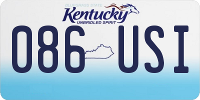 KY license plate 086USI