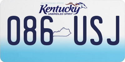 KY license plate 086USJ