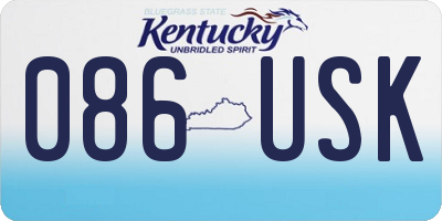 KY license plate 086USK