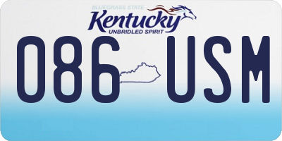 KY license plate 086USM