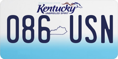 KY license plate 086USN