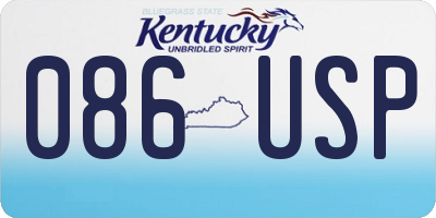 KY license plate 086USP