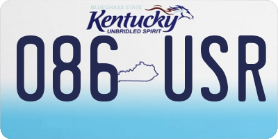 KY license plate 086USR