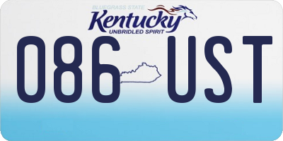 KY license plate 086UST