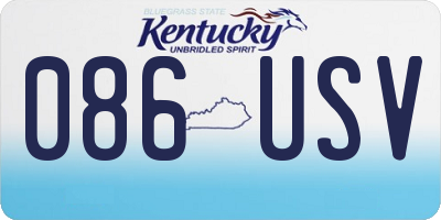 KY license plate 086USV