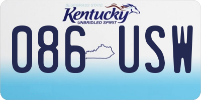 KY license plate 086USW