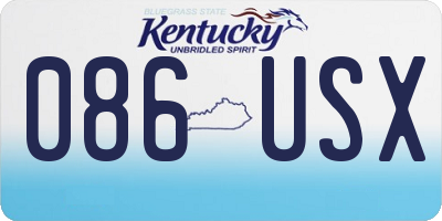 KY license plate 086USX