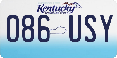 KY license plate 086USY