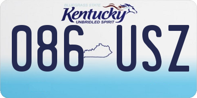 KY license plate 086USZ