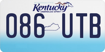 KY license plate 086UTB
